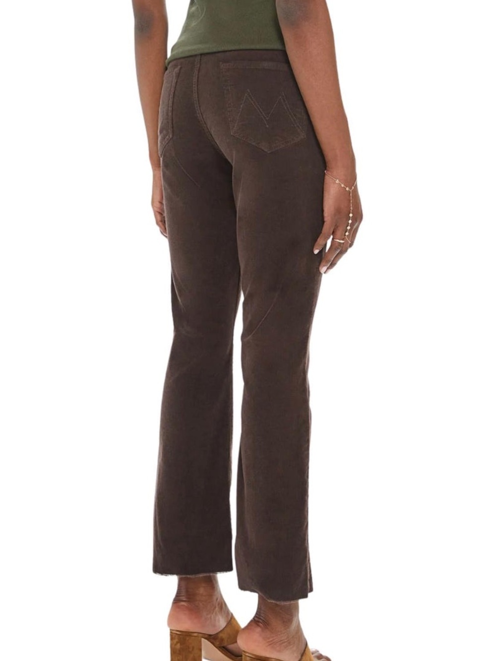 MOTHER women’s Hustler Ankle Fray Corduroy brown pants. - Picture 5 of 13